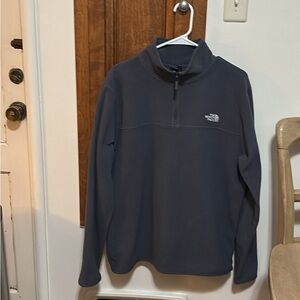 The North Face Fleece Quarter Zip Pullover Sweater Men L Blue Polyester Active